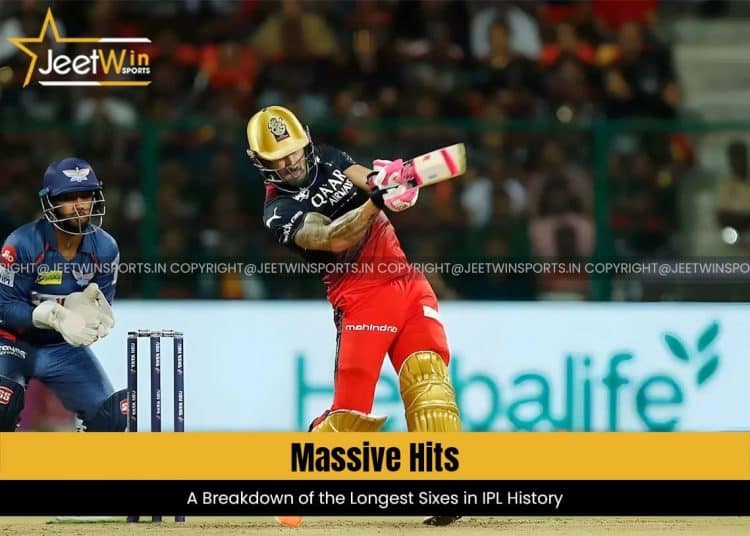 longest six in IPL history