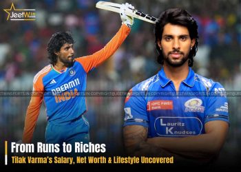 Tilak Varma lifting up cricket bat