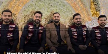 Rashid Khan with friends on wedding ceremony