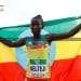 athletic runner with ethiopia flag