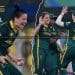 Commanding & Clinical Display From SA in Women’s World Cup Semi-Final 2025 4 Women’s cricket team celebrating and high-fiving after the match