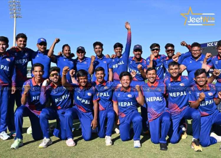 Cricket team posing together for a group photo